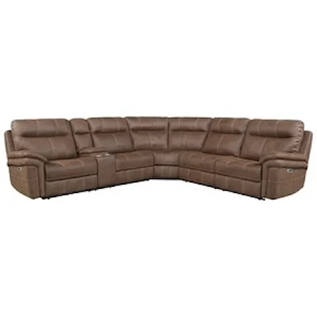 Power Reclining Sectional with Adjustable Headrests and USB Ports